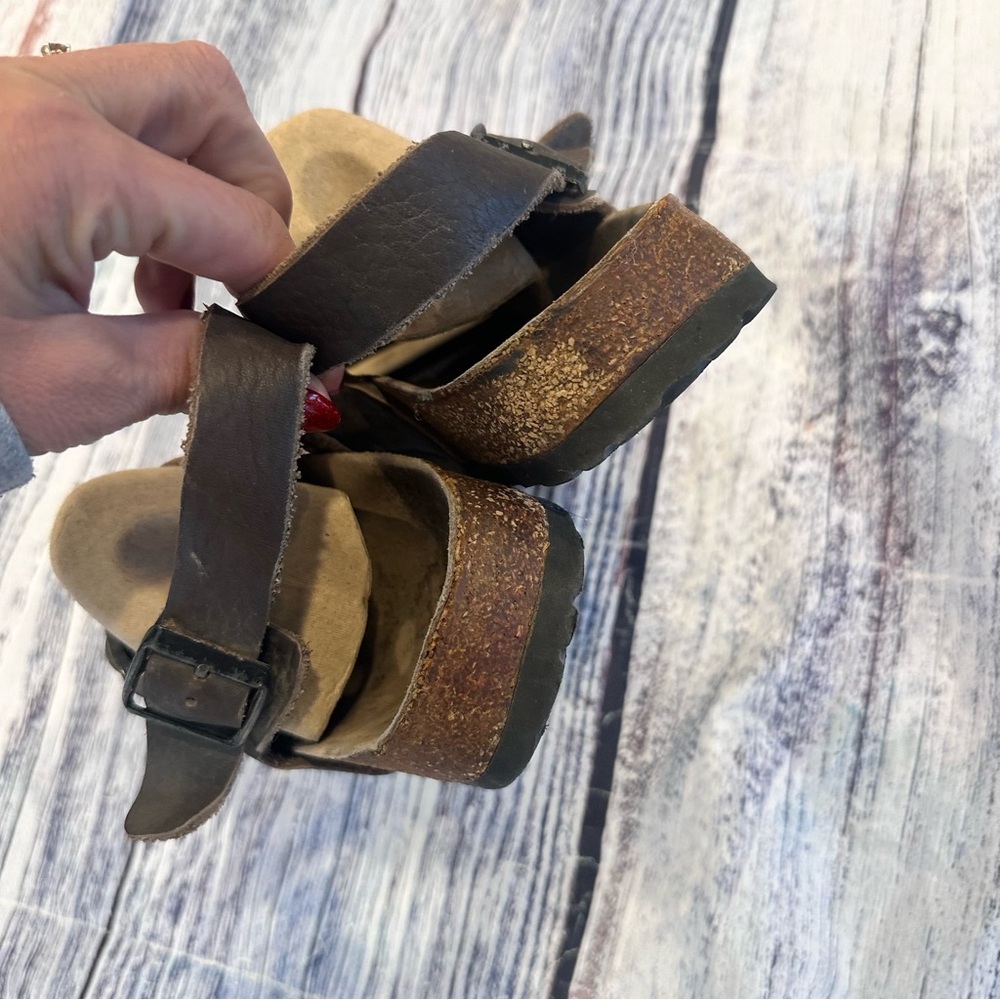 Birkenstock Betula Milano Brown Leather Sandals - Picture 7 of 9